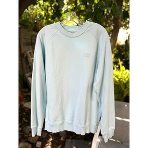 Scotch & Soda Aqua Blue Green 100% Organic Cotton LS Crewneck Sweatshirt Size L